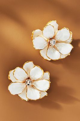 Orange Flower Blossom Bud Earrings