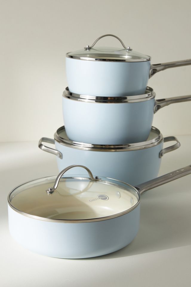 Padova Ceramic Nonstick 10-Piece Cookware Set | Light Blue