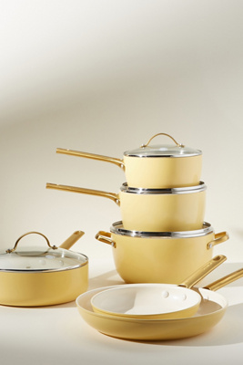 GreenPan Reserve Ceramic Nonstick 10-Piece Cookware Set | Yellow