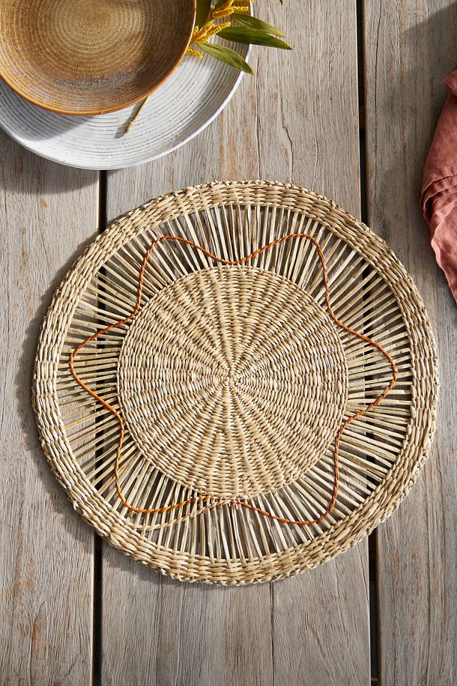 Color Weave Round Seagrass Placemat #1