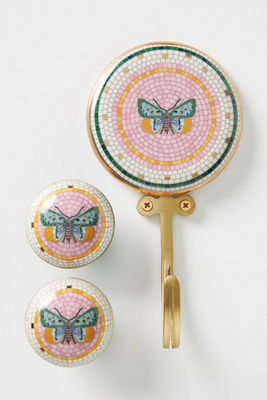 Anthropologie Garden Tile Hook In Pink