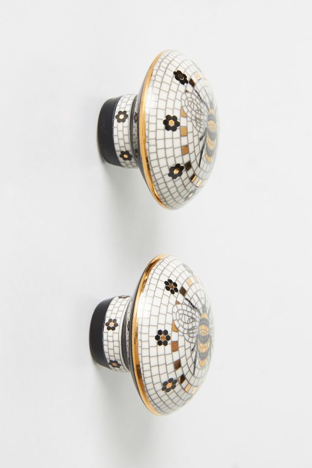 The Bistro Tile Stoneware Knobs, Set of 2: Garden Edition #2