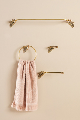 Anthropologie Swan Bath Hook In Brown