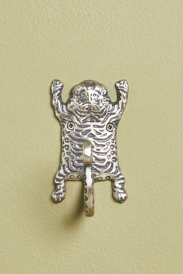 Anthropologie Tibetan Tiger Bath Hook In Silver