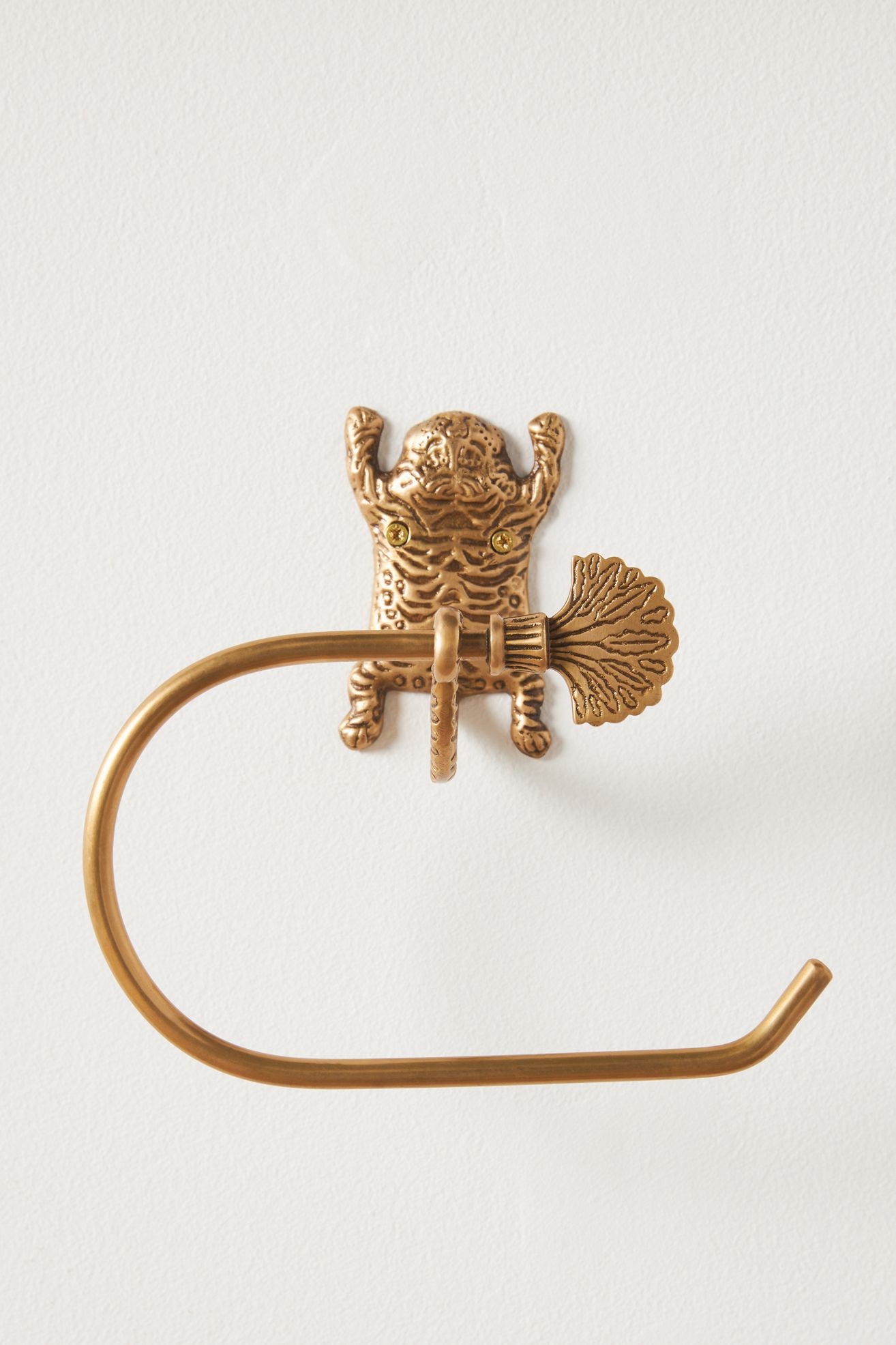 Tibetan Tiger Toilet Paper Holder - Light Antique Brass, Standard, One Size