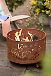Floral Weathering Steel Fire Pit