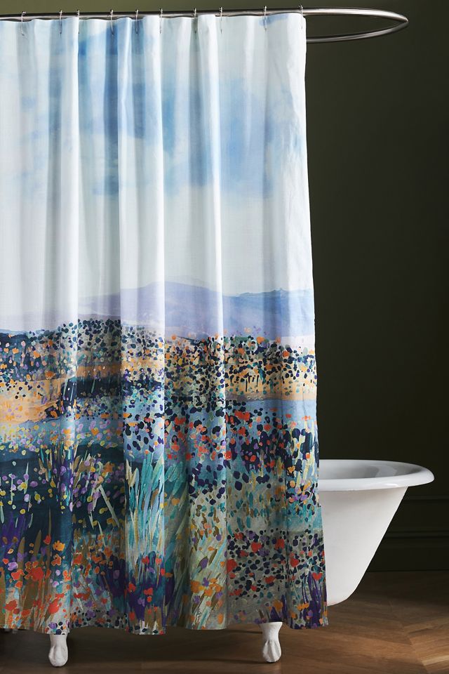 Rosa Organic Cotton Shower Curtain #1