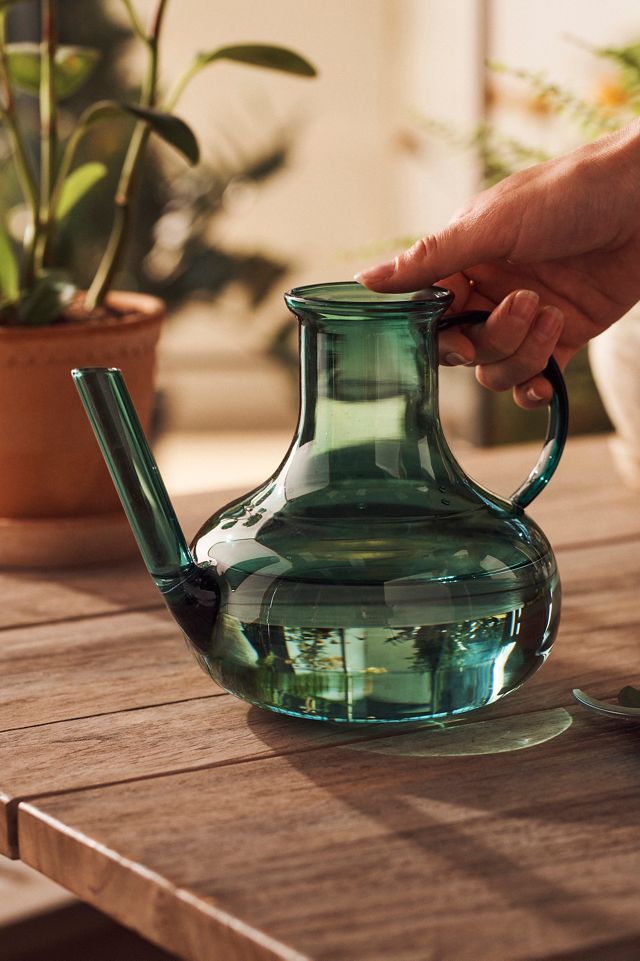 Addie Glass Watering Can, Green #1