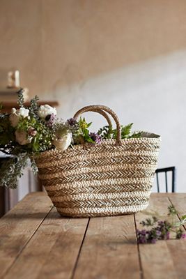Striped Seagrass Tote