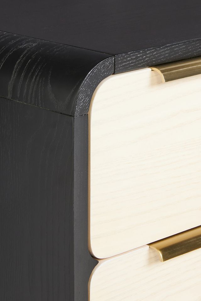 Sammi Nightstand - Modern Brass Hardware & Storage