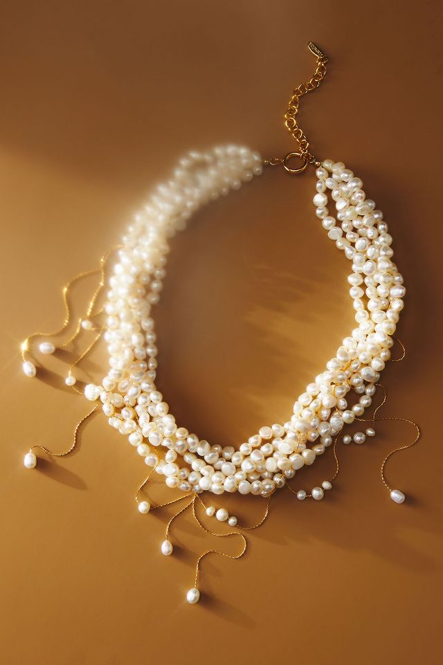 Layered pearl choker on sale necklace