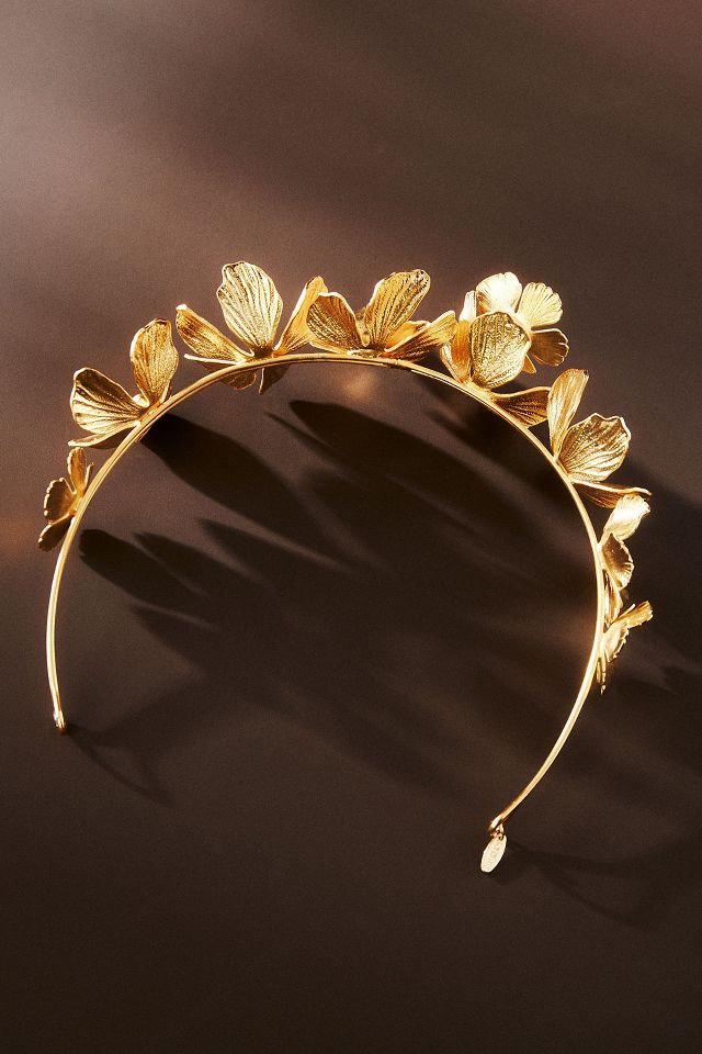 gold floral headband