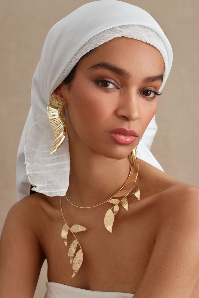 Gilded-Leaf Collar Necklace #4