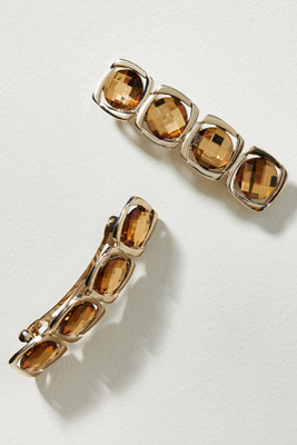 Set of Two Pearl and Crystal Hair Clips | Anthropologie display picture 2