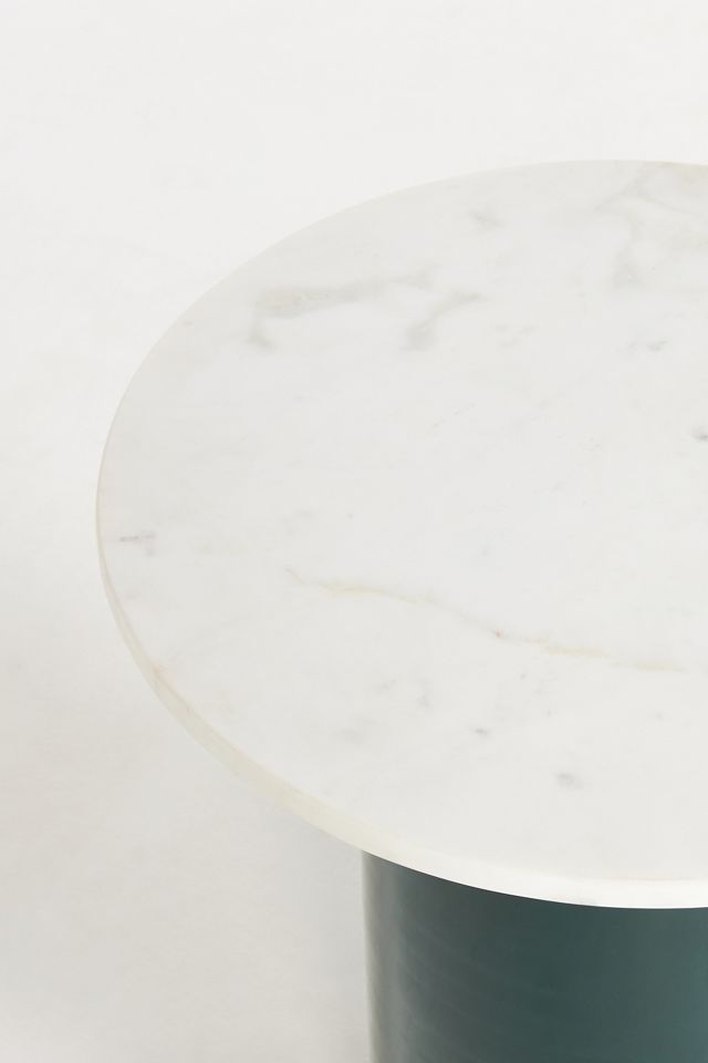 Infinity Marble-Top Glass Side Table #1