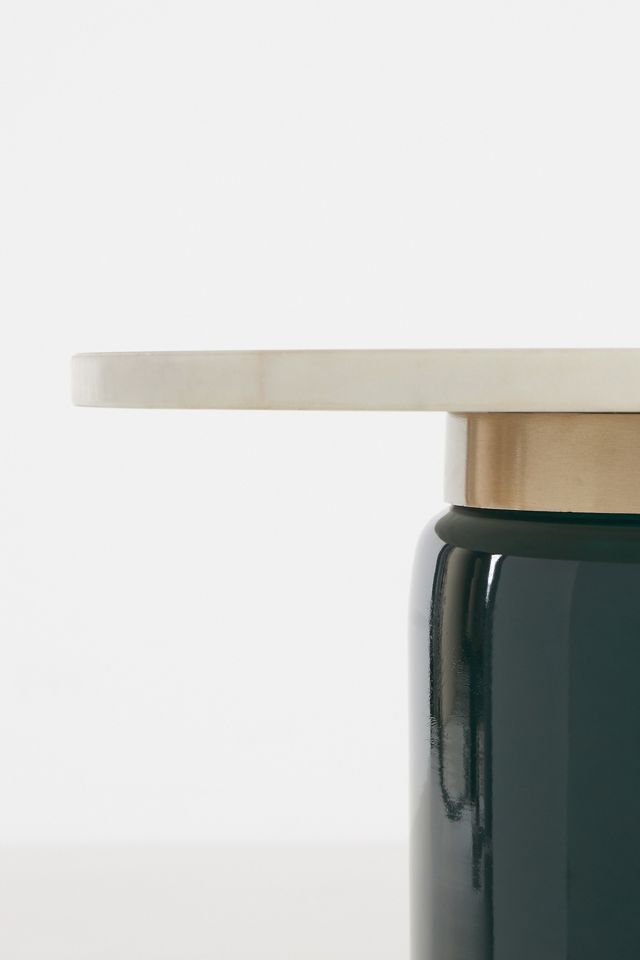 Infinity Marble-Top Glass Side Table #2