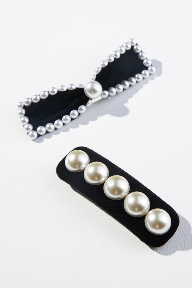 Set of Two Velvet Hair Clips Anthropologie