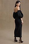 L'IDÉE Sirene Off-Shoulder Puff-Sleeve Pleated Midi Column Dress #5