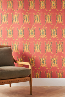 Annika Reed Studio Tibetan Tiger Wallpaper In Orange