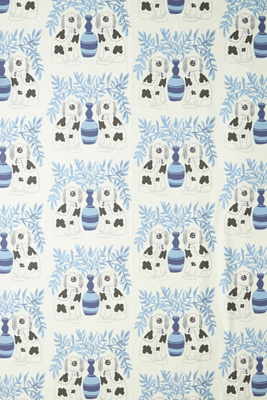 Annika Reed Studio Pair Of Dogs Wallpaper In Blue