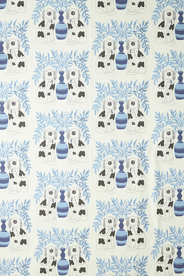 Annika Reed Studio Pair Of Dogs Wallpaper In Blue