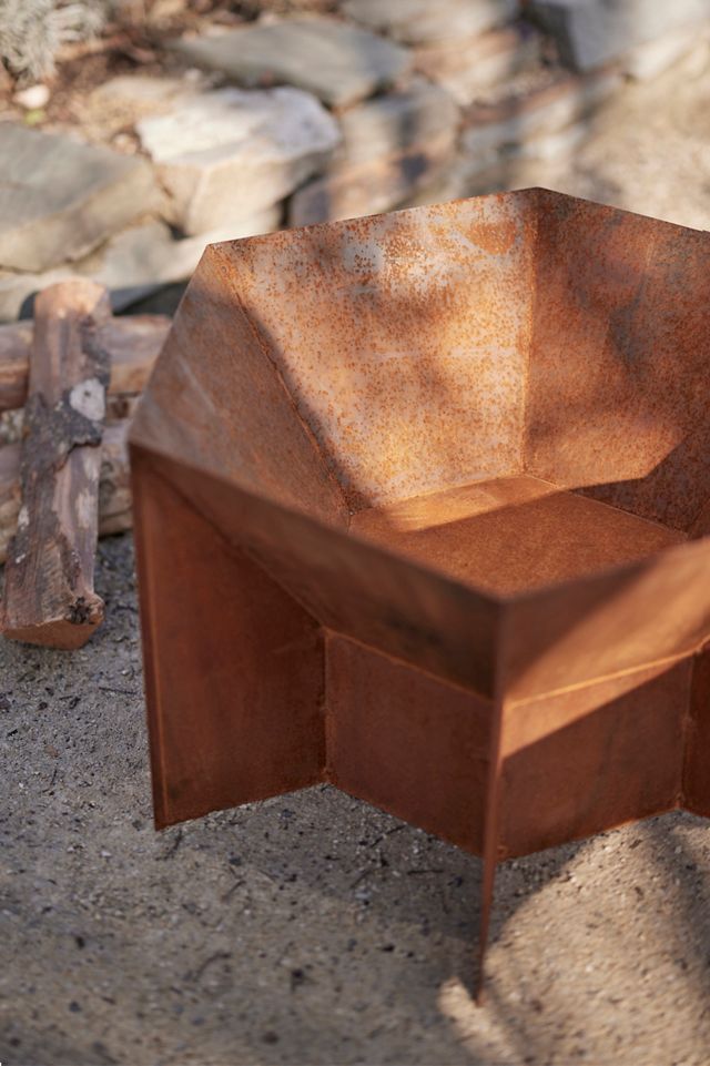 Hexagon Weathering Steel Fire Pit #1