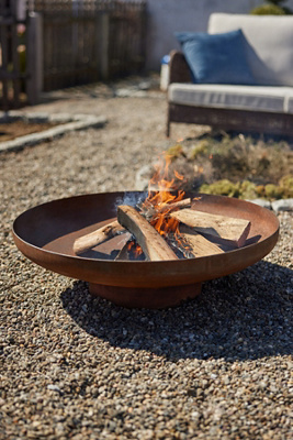 Weathering Steel Round Bowl Fire Pit - Thumbnail 2