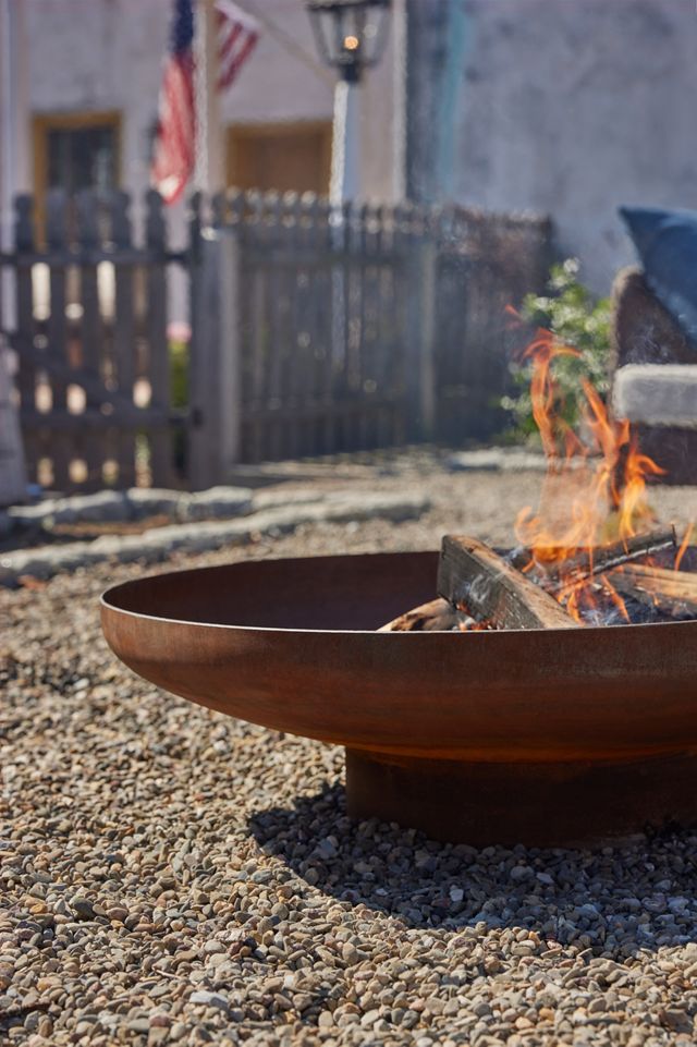 Weathering Steel Round Bowl Fire Pit | Anthropologie