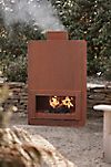 Weathering Steel Planed Outdoor Fireplace #1