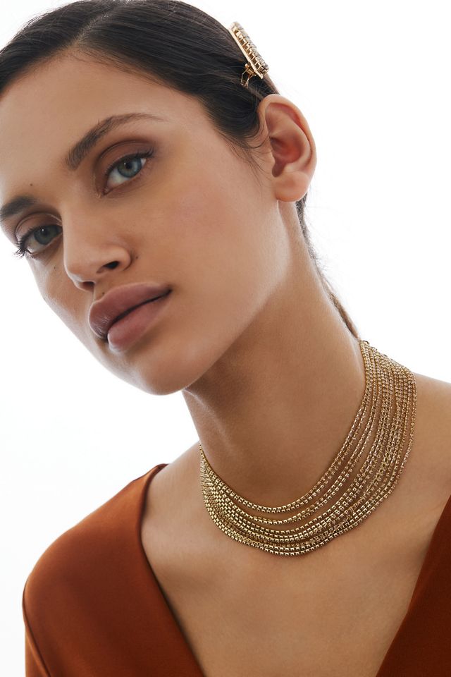 rhinestone necktie necklace