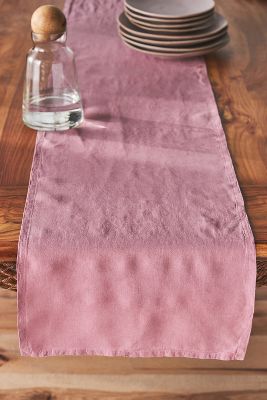 Anthropologie Edison Linen Table Runner By  In Pink Size Runner