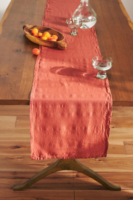 Anthropologie Edison Portuguese Linen Table Runner By  In Red Size Runner