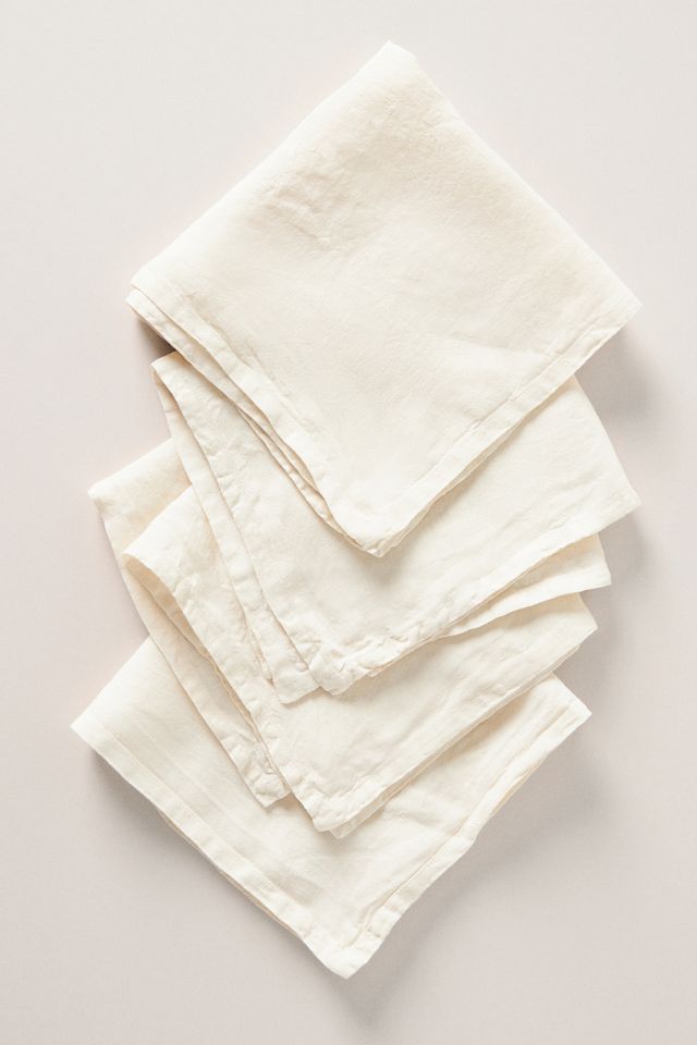 Edison Portuguese Linen Napkins, Set of 4 | AnthroLiving