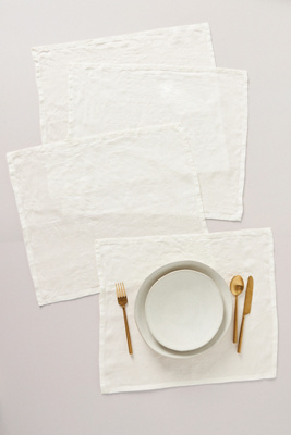 Anthropologie Set Of 4 Edison Linen Placemats