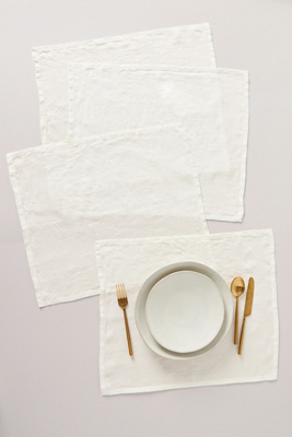 Anthropologie Set Of 4 Edison Linen Placemats