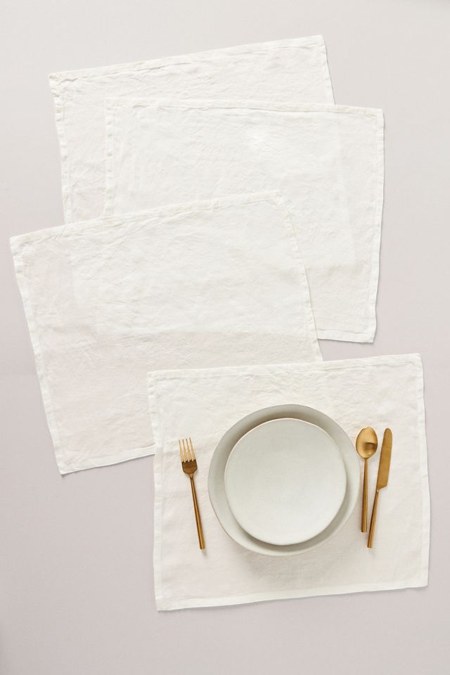 Edison Portuguese Linen Placemats, Set of 4 AnthroLiving