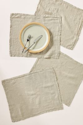 Anthropologie Edison Portuguese Linen Placemats, Set Of 4 In Neutral