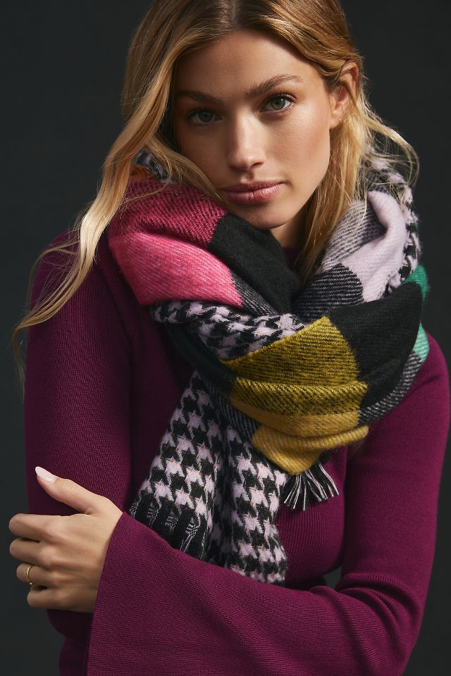 Double-Sided Plaid Scarf