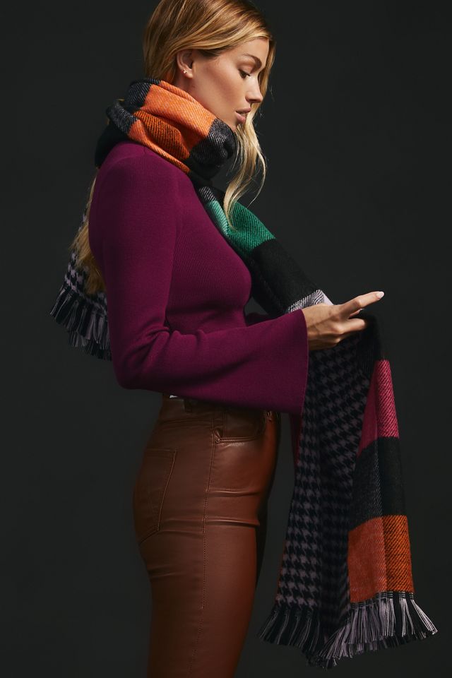 Double-Sided Plaid Scarf #3
