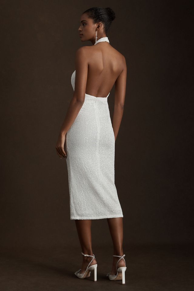 Ronny Kobo Zack Halter Front-Cutout Sequin Midi Dress #2