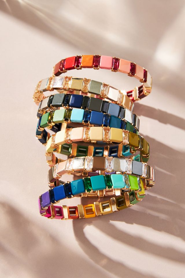 Multi-Color Tile Bracelet | Anthropologie