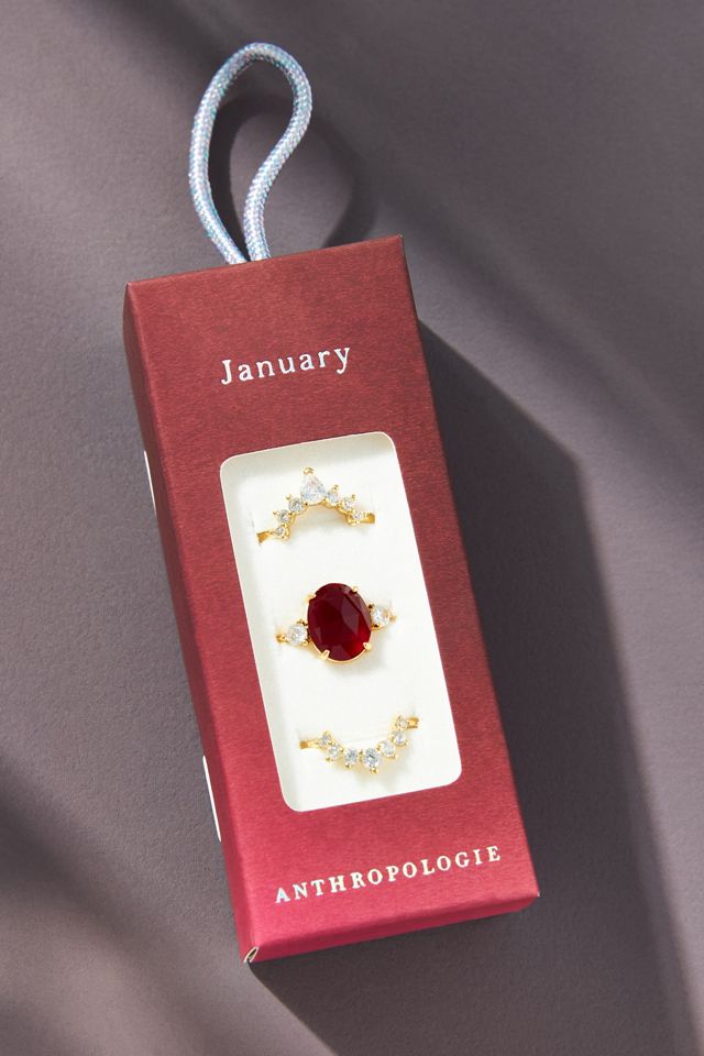 Set of Three Stackable Birthstone Rings #2