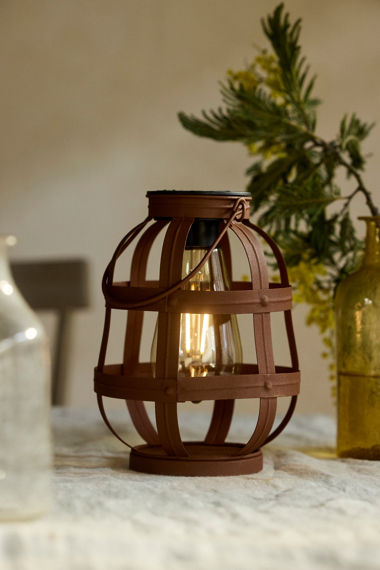 Caged Metal Solar Lantern