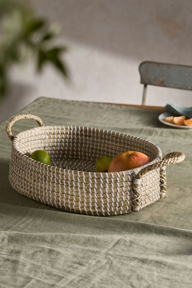 Handled Seagrass Serving Tray AnthroLiving
