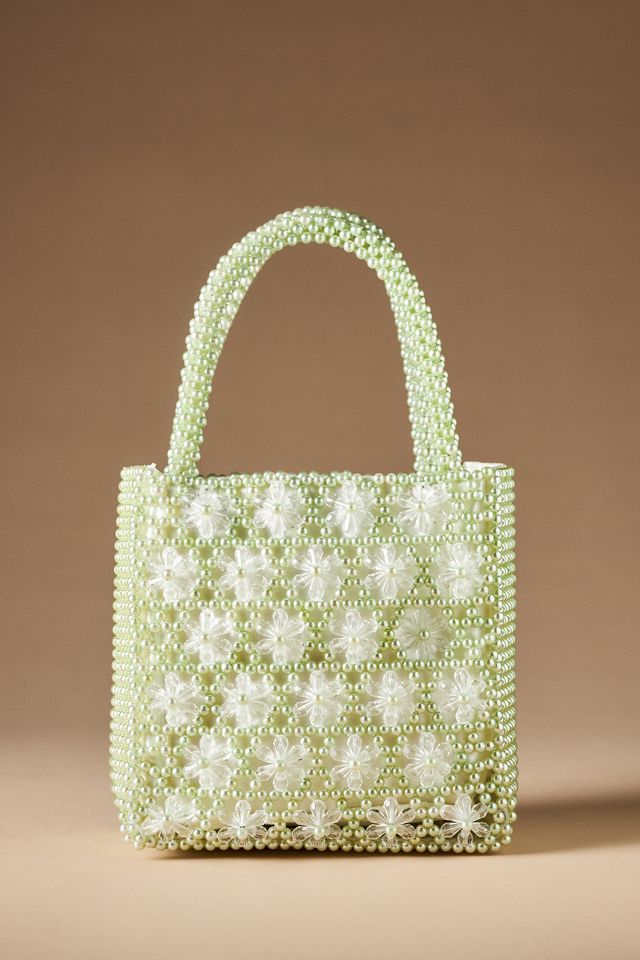 Beaded Floral Mini Tote #2