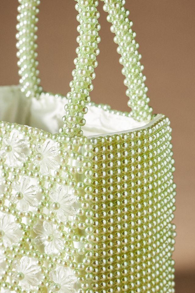 Beaded Floral Mini Tote #3