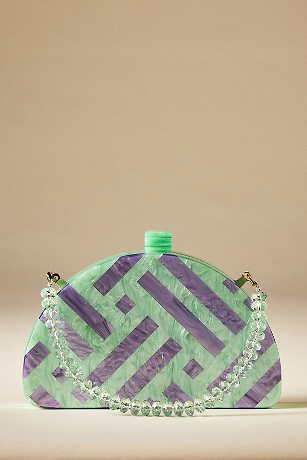By Anthropologie Colorful Resin Clutch In Green