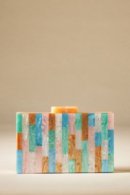 By Anthropologie Colorful Resin Clutch In Blue