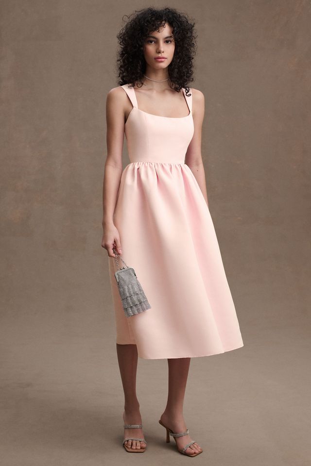 BHLDN Blaine Square-Neck Taffeta A-Line Midi Dress #1