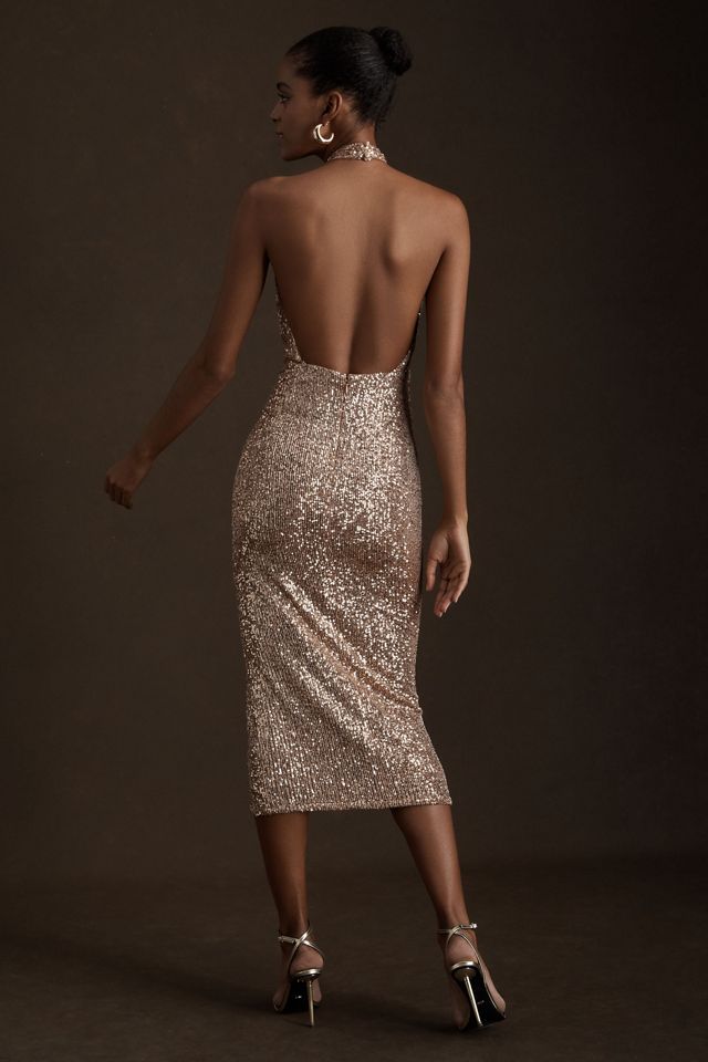 Ronny Kobo Zack Halter Sequin Midi Dress #2